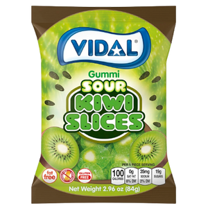 mskキウイつる Vidal Gummi Sour Kiwi Slices 2.96 oz. Bag - All City Candy