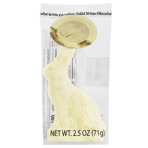 O'Shea's Solid White Chocolate Sitting Rabbit 2.5 oz.