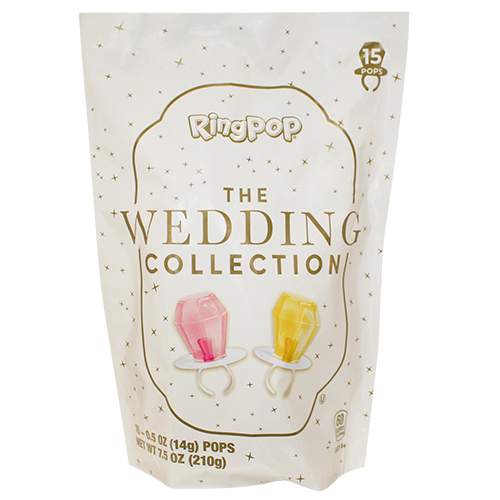 RingPop The Wedding Collection 15-piece pouch of lollipops on a clean white background.
