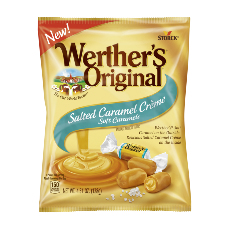 Werther's Original Salted Caramel Creme Soft Caramels 4.51 oz. Bag - For fresh candy and great service, visit www.allcitycandy.com
