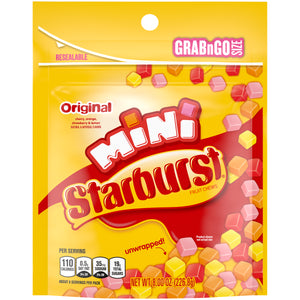 Starburst Mini Fruit Chews Unwrapped 8 oz. Bag. For fresh candy and great service, visit www.allcitycandy.com