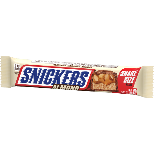 All City Candy Snickers Almond Candy Bar 3.23 oz. Candy Bars Mars Chocolate Case of 24 For fresh candy and great service, visit www.allcitycandy.com