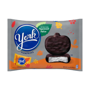 York Harvest Dark Peppermint Pattie Pumpkins 9.6 oz. Bag - Bag of 110 Hospitality Mints For fresh candy and great service, visit www.allcitycandy.com