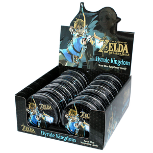 Zelda Hyrule Kingdom Blue Raspberry Sours 1 oz. Tin - Case of 12 - For fresh candy and great service, visit www.allcitycandy.com