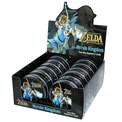 Zelda Hyrule Kingdom Blue Raspberry Sours 1 oz. Tin - Case of 12 - For fresh candy and great service, visit www.allcitycandy.com