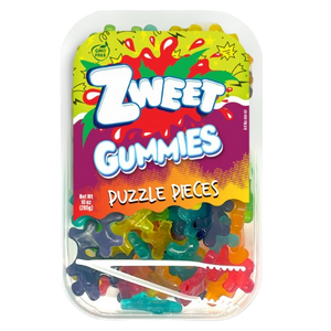 Zweet Puzzle Pieces Gummies 10 oz. Tub - Visit www.allcitycandy.com for great candy and delicious treats! 