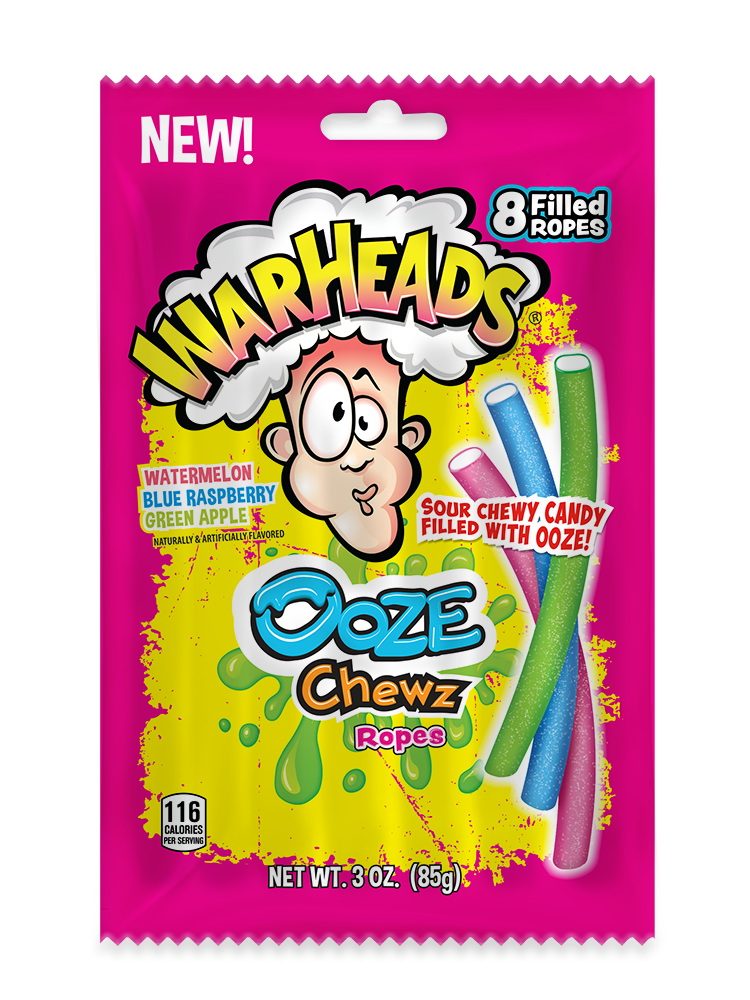 All City Candy Warheads Ooze Chewz Ropes - 3.0-oz. Bag Sour Impact Confections For fresh candy and great service, visit www.allcitycandy.com
