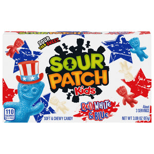 Sour Patch Kids Red White and Blue Theater Box - For fresh candy and great service, visit www.allcitycandy.com