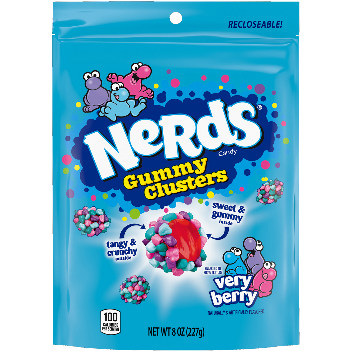 All City Candy Nerds Gummy Clusters Very Berry 8 oz. Bag Chewy Ferrara Candy Company For fresh candy and great service, visit www.allcitycandy.com