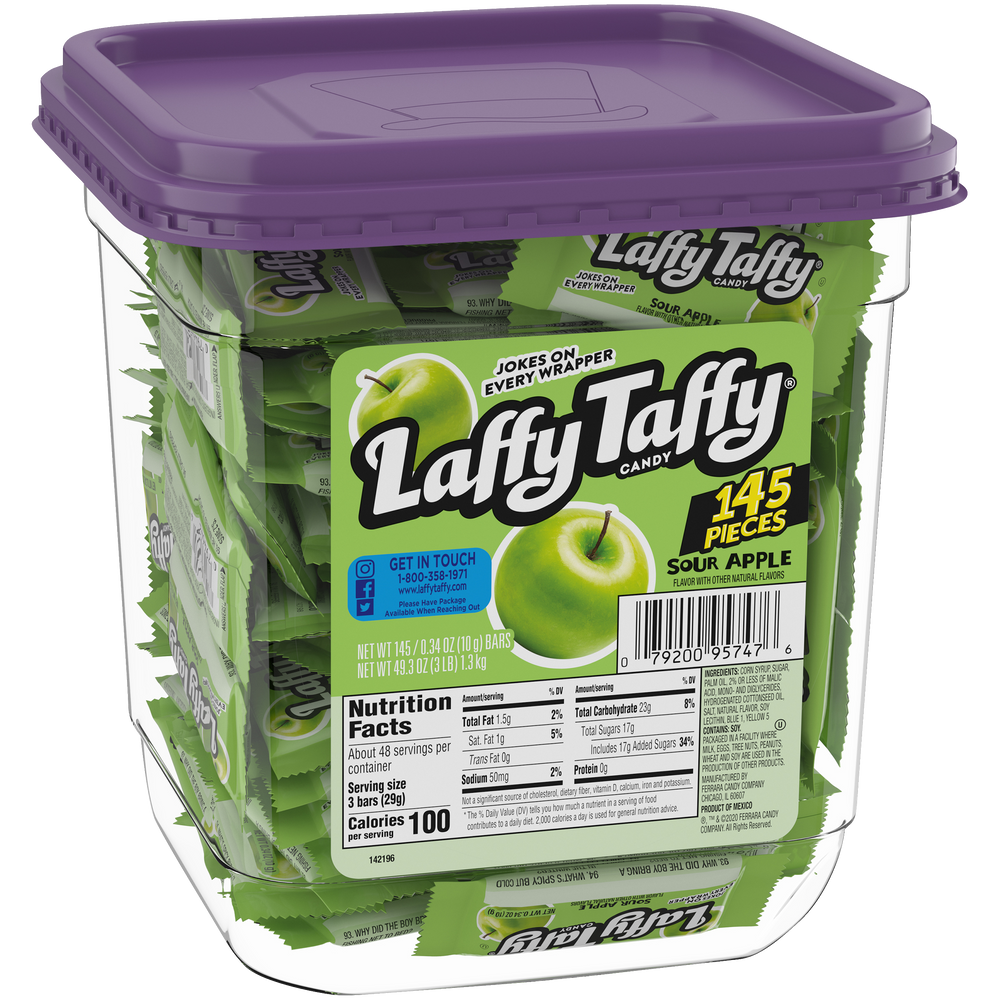 Laffy Taffy Sour Apple Candy Mini Bar .3 oz. All City Candy