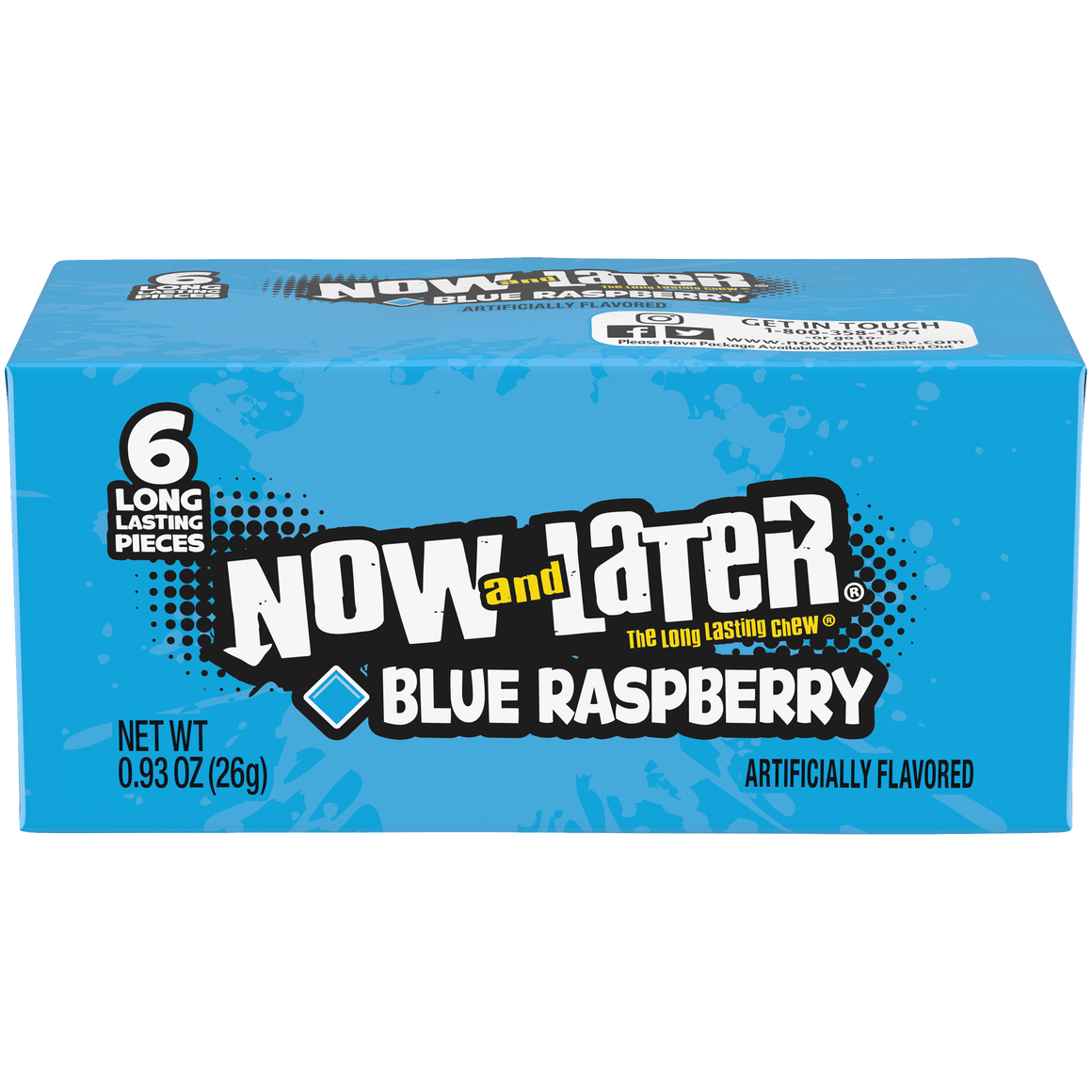 All City Candy Now and Later Blue Raspberry Candy 6-Pack Case of 24 Taffy Ferrara Candy Company For fresh candy and great service, visit www.allcitycandy.com