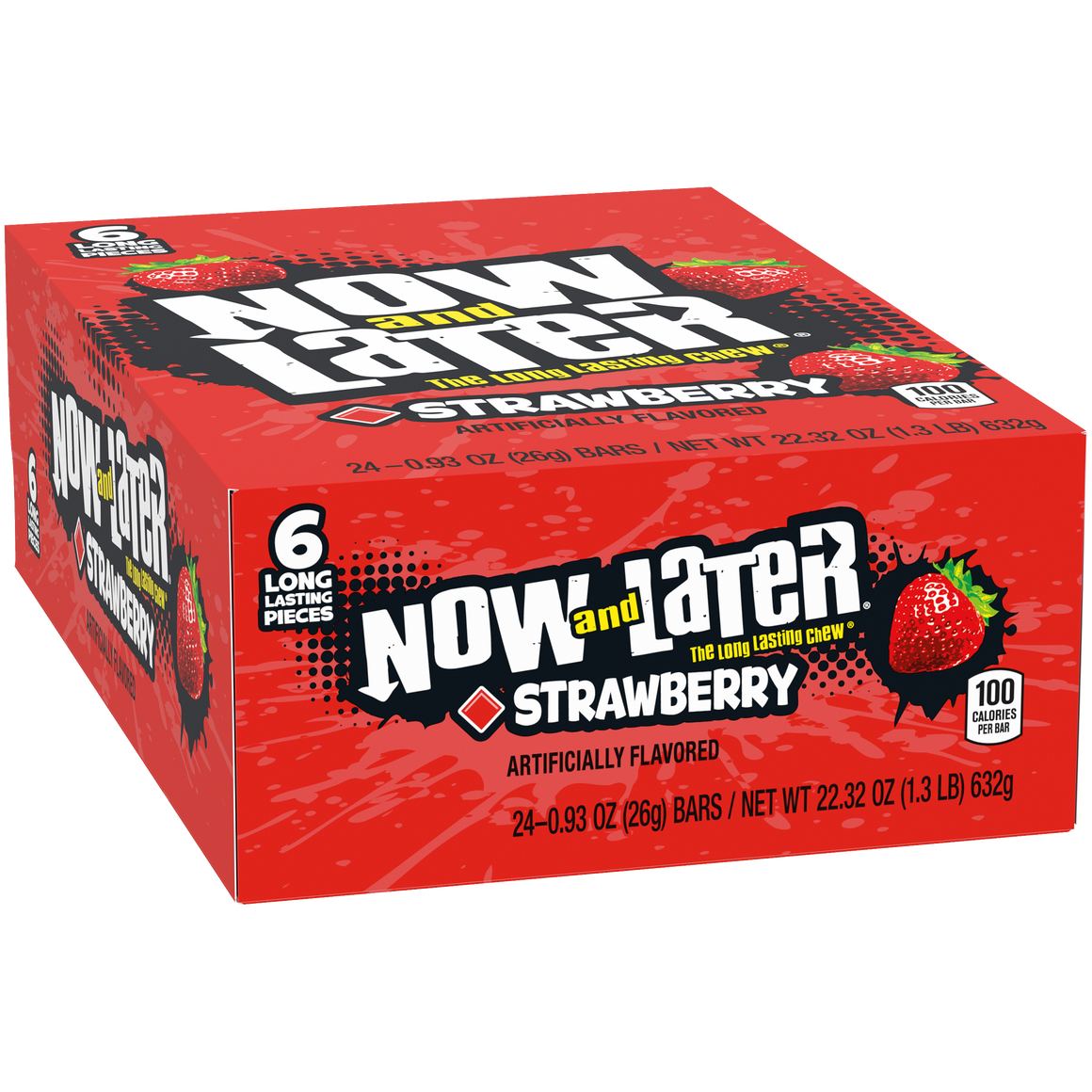 All City Candy Now and Later Strawberry Candy 6-Pack Case of 24 Taffy Ferrara Candy CompanyFor fresh candy and great service, visit www.allcitycandy.com