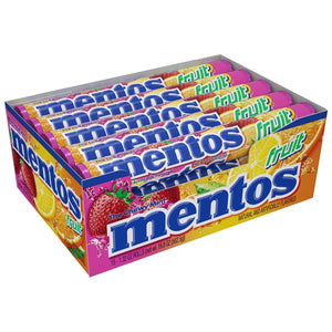 All City Candy Mentos Fruit Chewy Mints - 1.32-oz. Roll Mints Perfetti Van Melle Case of 15 For fresh candy and great service, visit www.allcitycandy.com