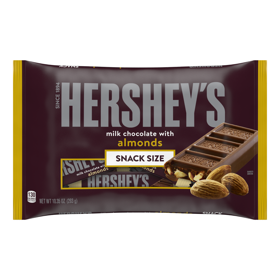All City Candy Hershey's Milk Chocolate with Almonds 10.35 oz. Bag Candy Bars Hershey's For fresh candy and great service, visit www.allcitycandy.com