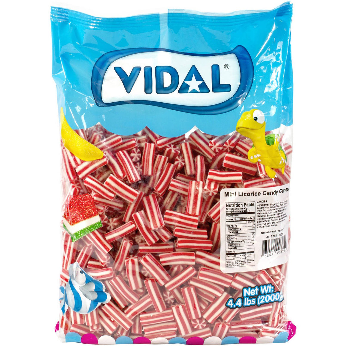 All City Candy Mini Licorice Christmas Candy Cane Gummi Candy - 4.4 lb Bag Vidal For fresh candy and great service, visit www.allcitycandy.com