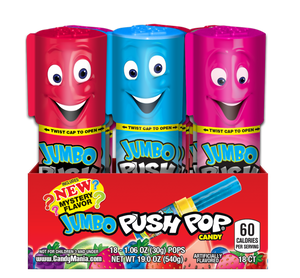 All City Candy Topps Jumbo Push Pop 1.06 oz - Case of 18 For fresh candy and great service, visit www.allcitycandy.com