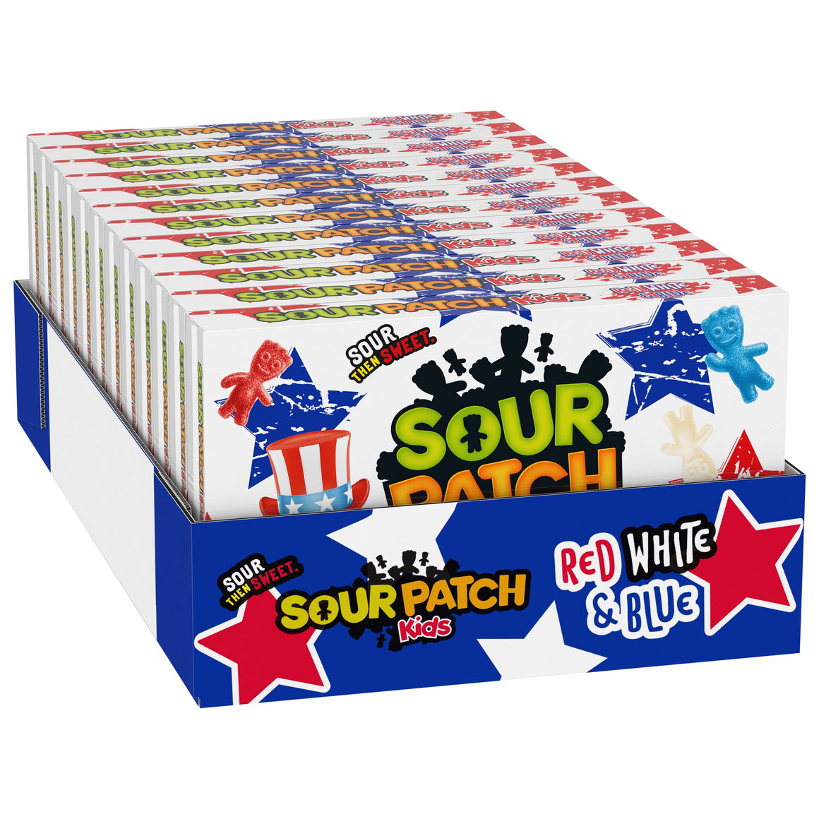 Sour Patch Kids Red White and Blue Theater Box - For fresh candy and great service, visit www.allcitycandy.com