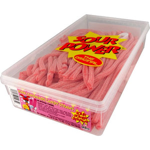 All City Candy Sour Power Pink Lemonade Candy Straws - Tub of 200 Sour Dorval Trading For fresh candy and great service, visit www.allcitycandy.com