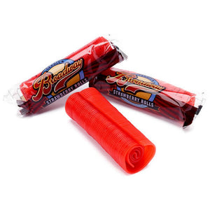All City Candy Broadway Strawberry Licorice Rolls - 2.12-oz. Package Licorice Gerrit J. Verburg Candy 1 Package For fresh candy and great service, visit www.allcitycandy.com
