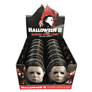All City Candy Halloween II Slasher Candy 1.0 oz. Tin Case of 12 Tin Novelty Boston America For fresh candy and great service, visit www.allcitycandy.com