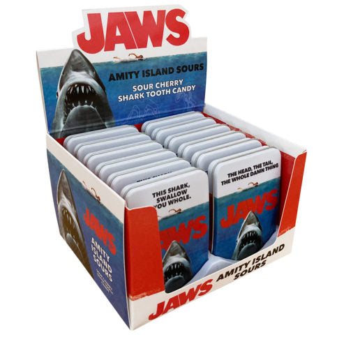 All City Candy Jaws Amity Island Sours Candy 1.2 oz. Tin 1 Tin Novelty Boston America For fresh candy and great service, visit www.allcitycandy.com