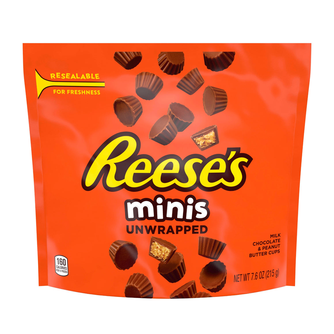 All City Candy Reese's Minis Unwrapped Peanut Butter Cups - 7.6-oz. Resealable Bag Chocolate Hershey's For fresh candy and great service, visit www.allcitycandy.com