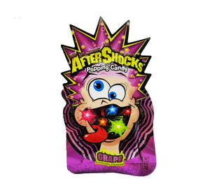All City Candy Aftershocks Popping Candy Grape 0.33 oz. Pouch The Foreign Candy Company Inc. For fresh candy and great service, visit www.allcitycandy.com