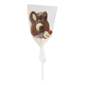 All City Candy Palmer Rudolph Double Crisp Big Pop Chocolate Lollipop 2.75 oz. Christmas R.M. Palmer Company For fresh candy and great service, visit www.allcitycandy.com