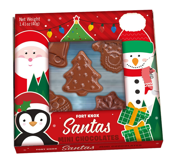 Fort Knox Santas Mini Chocolates 1.41 oz. Box