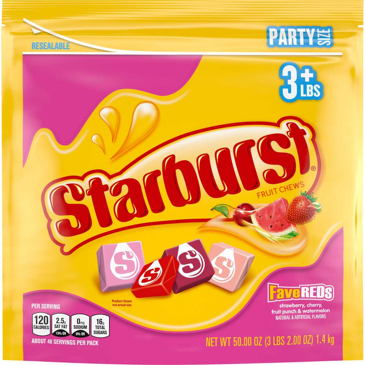 All City Candy Starburst Fruit Chews FaveREDS - 50-oz. Resealable Bag Wrigley For fresh candy and great service, visit www.allcitycandy.com
