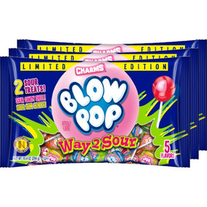 All City Candy Charms Way 2 Sour Blow Pop Lollipops - 10.4-oz. Bag Pack of 3 Charms Candy (Tootsie) For fresh candy and great service, visit www.allcitycandy.com