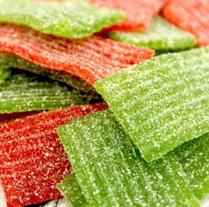 Rips Bite-Size Strawberry Green Apple Pieces 4 oz. Bag The Foreign Candy Company Inc. For fresh candy and great service, visit www.allcitycandy.com