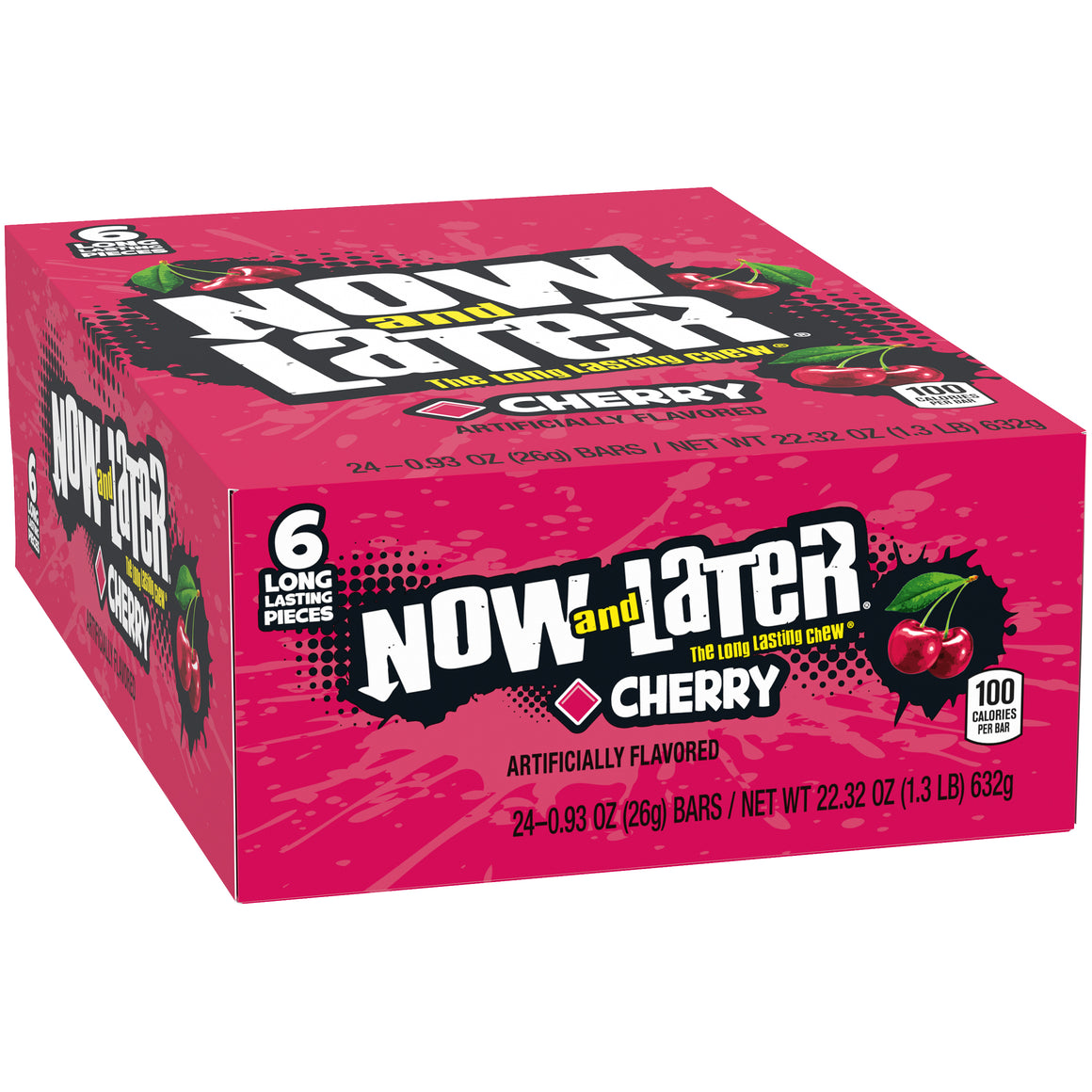 Now and Later Cherry Candy - Case of 24