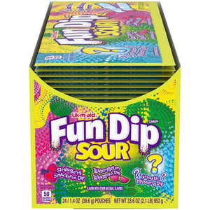 All City Candy Lik-m-aid Sour Fun Dip - 1.4-oz. Packet Case of 24 Powdered Candy Ferrara Candy Company For fresh candy and great service, visit www.allcitycandy.com