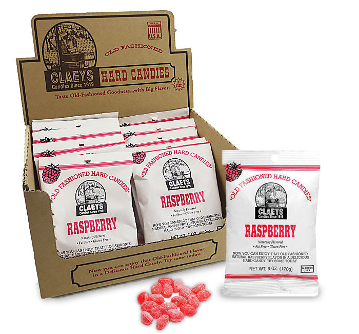 Old Blue Raspberry Candy Claeys Raspberry Old Fashioned Hard Candies - All City Candy