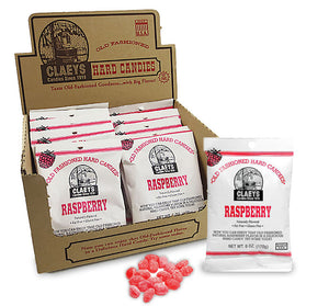 All City Candy Claeys Raspberry Old Fashioned Hard Candies - 6-oz. Bag-Case of 12 Hard Claeys Candies For fresh candy and great service, visit www.allcitycandy.com