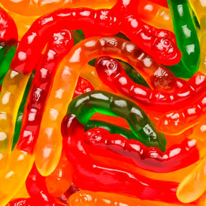 All City Candy Large Assorted Wild Fruit Gummi Worms - 5 LB Bulk Bag Bulk Unwrapped Albanese Confectionery For fresh candy and great service, visit www.allcitycandy.com
