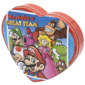 All City Candy Valentine's Super Mario Heart Tin with Milk Chocolate 3.6oz Frankford Candy For fresh candy and great service, visit www.allcitycandy.com