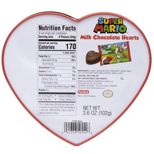 All City Candy Valentine's Super Mario Heart Tin with Milk Chocolate 3.6oz Frankford Candy For fresh candy and great service, visit www.allcitycandy.com