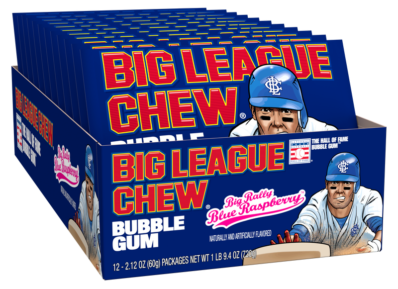 All City Candy Big League Chew Big Rally Blue Raspberry Bubble Gum - 2.12-oz. Bag Gum/Bubble Gum Ford Gum & Machine Company For fresh candy and great service, visit www.allcitycandy.com