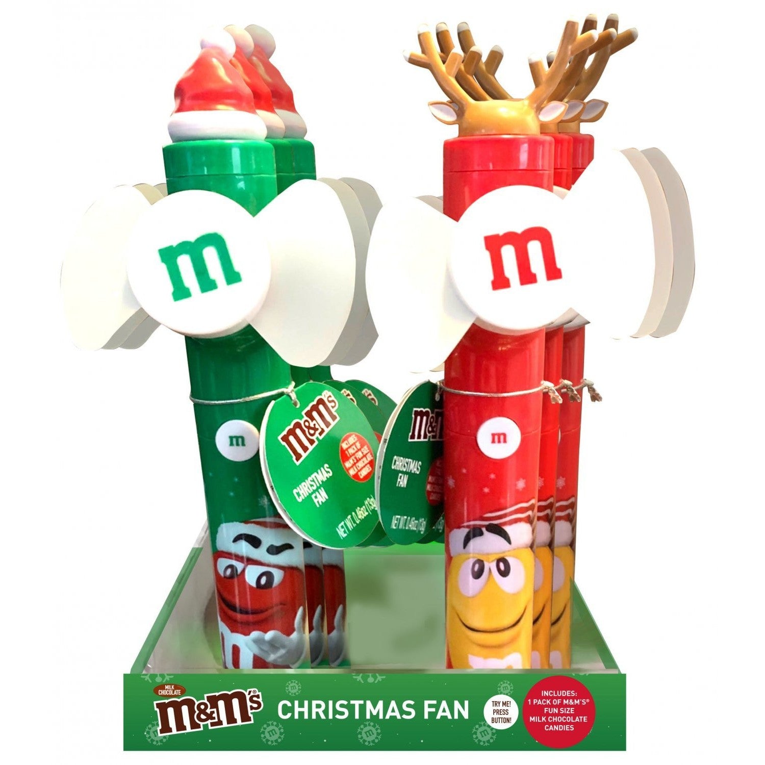 M&M'S Christmas Stocking Stuffer Milk Chocolate Candy, 3 oz Candy Cane Tube