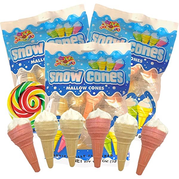 All City Candy Albert's Snow Cones Mallow Cones Marshmallow Candy - 1.13-oz. Bag Novelty Albert's Candy For fresh candy and great service, visit www.allcitycandy.com