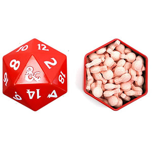 All City Candy Dungeons and Dragons D20 +1 Cherry Potion Hard Candy - 1.2-oz. Tin Novelty Boston America For fresh candy and great service, visit www.allcitycandy.com