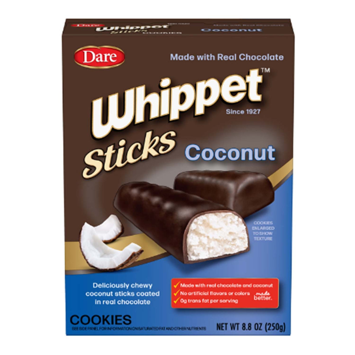 Dare Whippet Sticks Coconut 8.8 oz. Box - For fresh candy and great service, visit www.allcitycandy.com