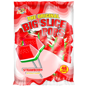 All City Candy Big Slice Pops Strawberry Lollipops - Bag of 48 Albert's Candy For fresh candy and great service, visit www.allcitycandy.com