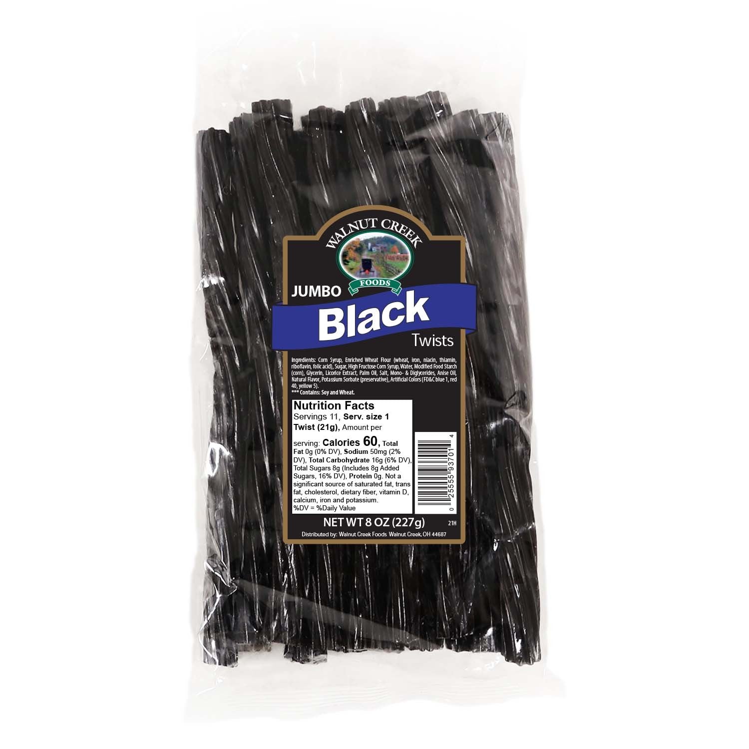 All City Candy Walnut Creek Jumbo Black Licorice Twists - 8-oz. Bag Walnut Creek Foods For fresh candy and great service, visit www.allcitycandy.com