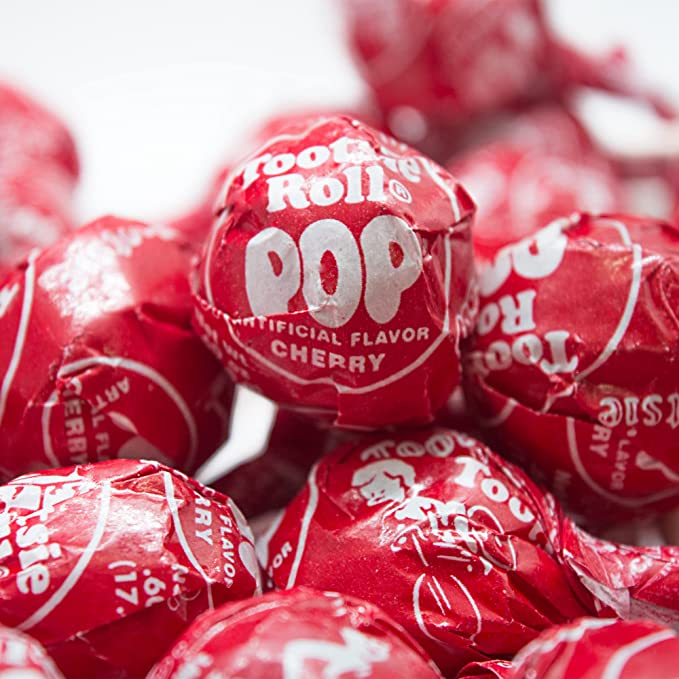 Cherry Tootsie Pops - 2 LB Bulk Bag - All City Candy