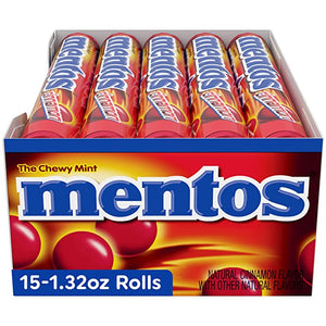 All City Candy Mentos Cinnamon Chewy Mints - 1.32-oz. Roll Mints Perfetti Van Melle Case of 15 For fresh candy and great service, visit www.allcitycandy.com