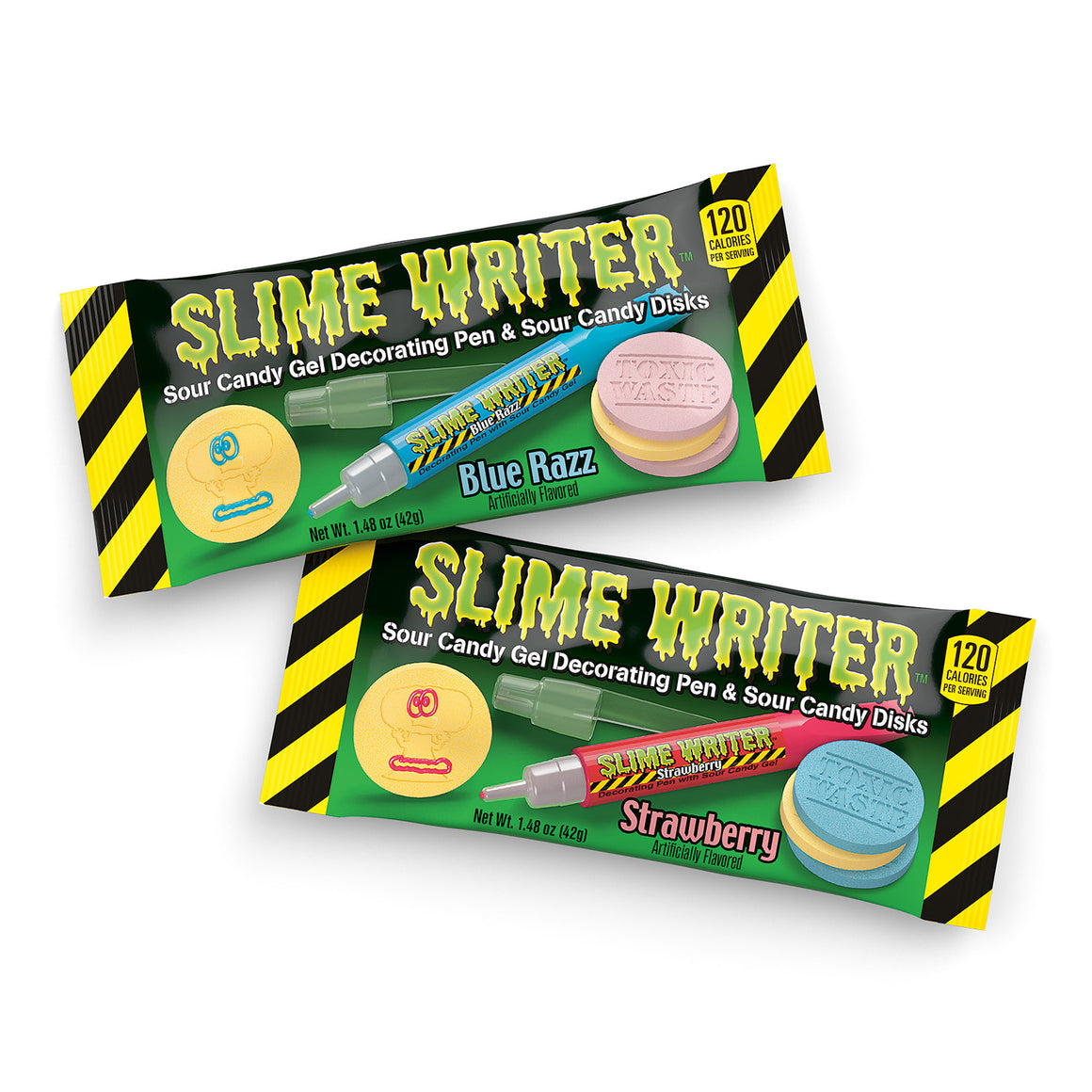 Toxic Waste Brand Slime Writer 1.48 oz. For fresh candy and great service, visit www.allcitycandy.com