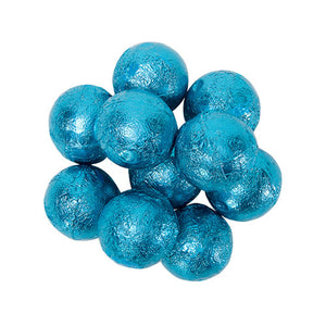 All City Candy Palmer Caribbean Blue Foiled Caramel Filled Chocolate Balls - 3 LB Bulk Bag Bulk Wrapped R.M. Palmer Company For fresh candy and great service, visit www.allcitycandy.com
